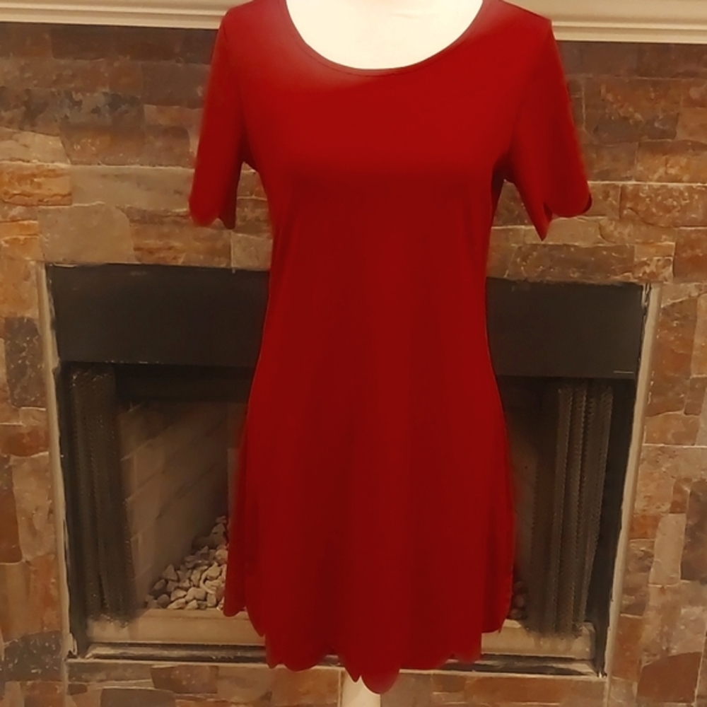 Scalloped Red Party Dress